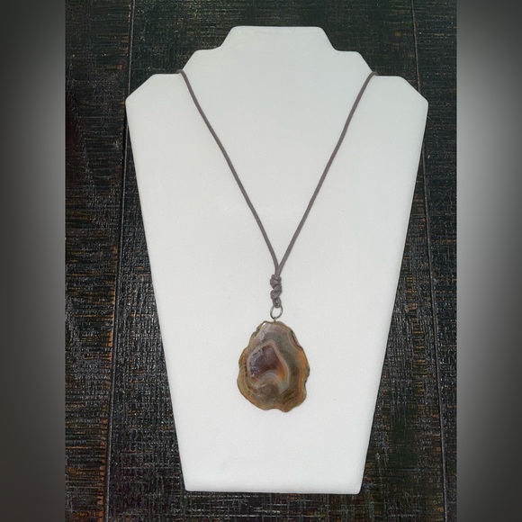 Agate Slice Necklace - Picture 1 of 2